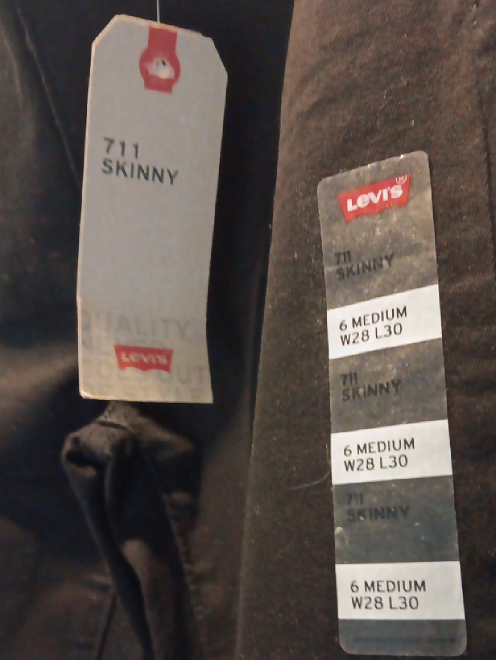 Levi's 711 Skinny Jeans in Black - Picture 4 of 5